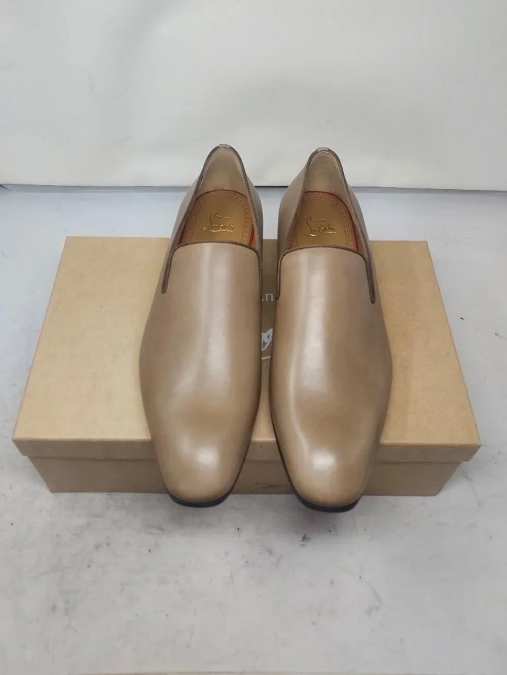 Christian Louboutin MENS Dandelion Leather Brown Roca Loafer